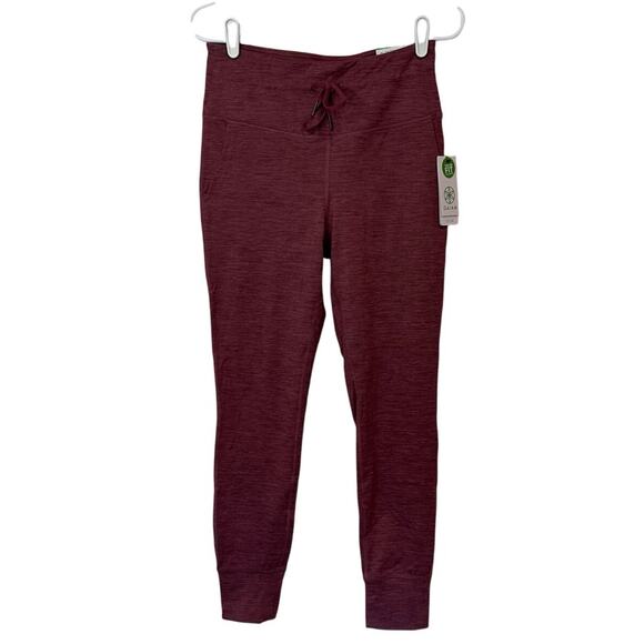 NWT Gaiam Om High Rise Porkchop Cuffed Leggings Size M Hawthorne Rose Heather - Picture 1 of 9